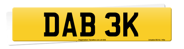 Registration number DAB 3K